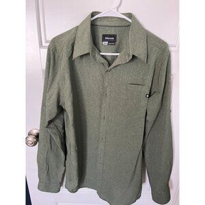 Men's Green Marmot Long Sleeve Button Up Medium